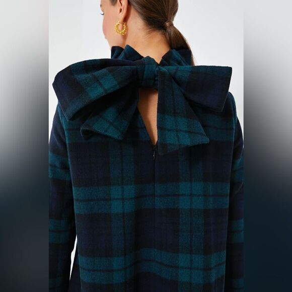 Tuckernuck Blackwatch Plaid Faye Bow Blouse NWT - Picture 6 of 11